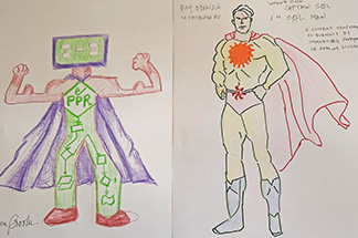 Drawings of superheroes