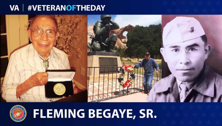 Marine Corps Veteran Fleming Begaye Sr. is today’s Veteran of the Day.