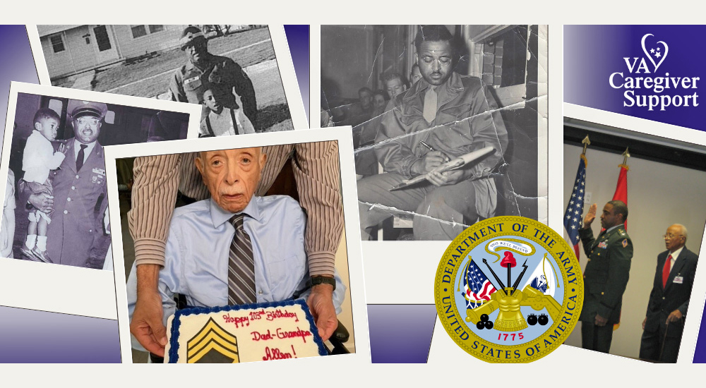 Collage of photos of a Veteran’s life; 103