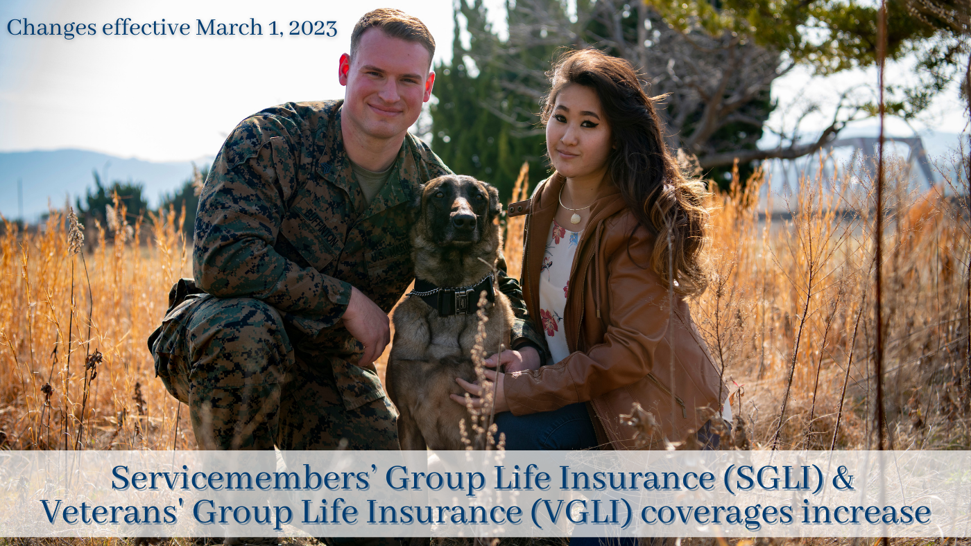 SGLI and VGLI life insurance coverage is getting a COLA increase.
