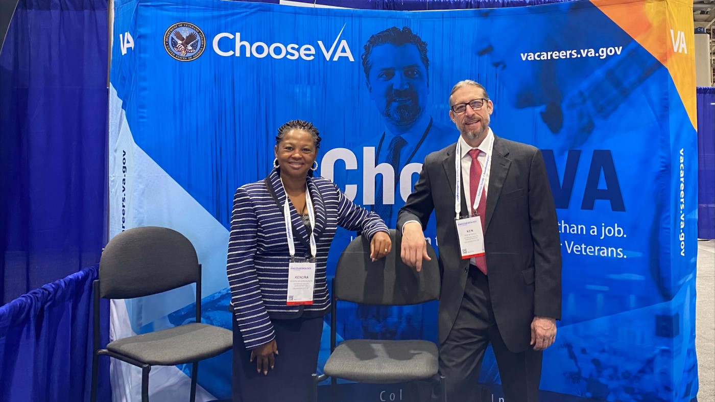 VA recruiters staff a booth at an in-person event. Read more to see which events we'll be at this summer.