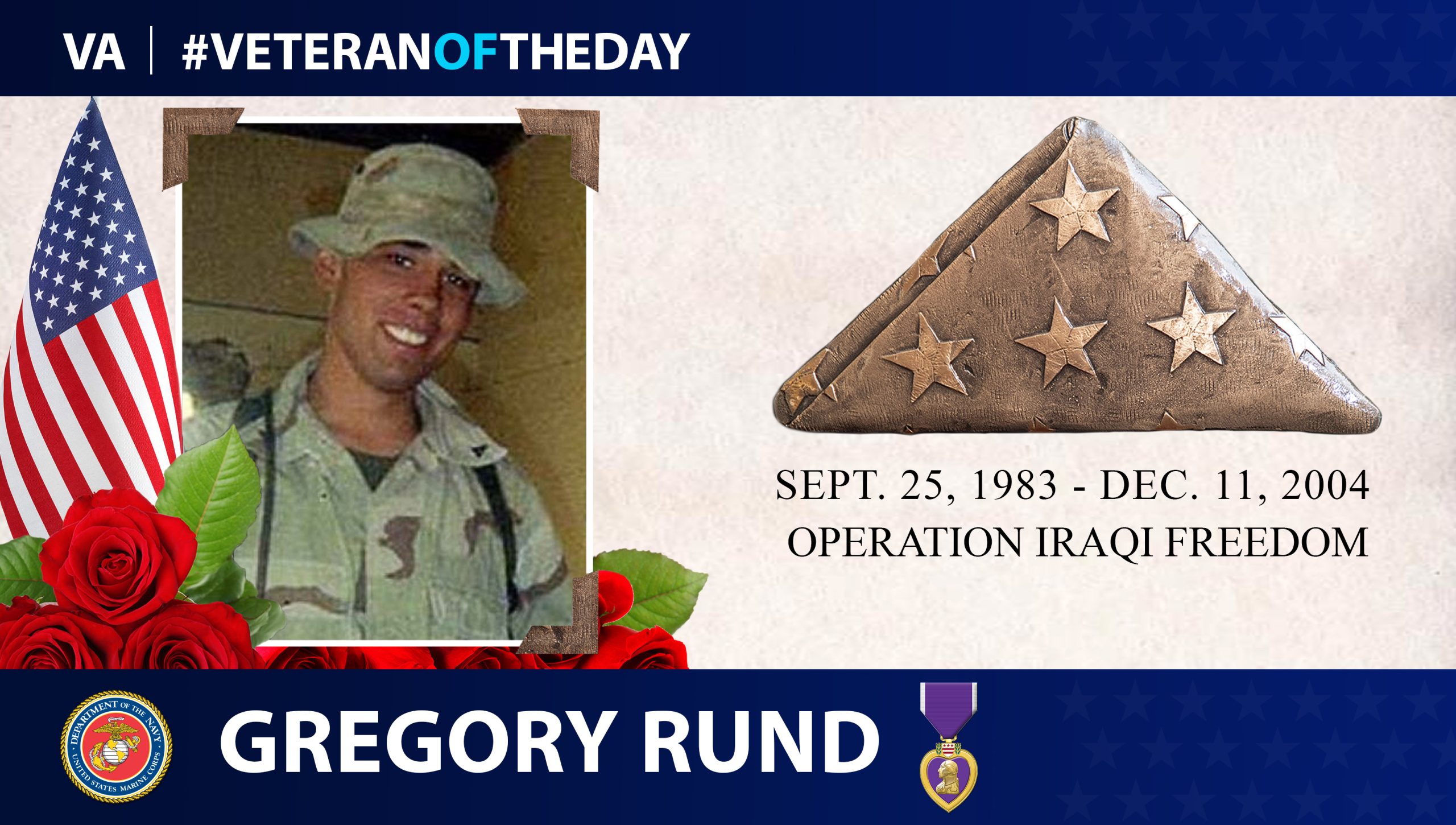 Marine Veteran Gregory Rund is today’s Veteran of the Day.