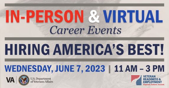 The Veteran Readiness & Employment Service is hosting a hybrid career fair on June 7 from 11 a.m. to 3 p.m.