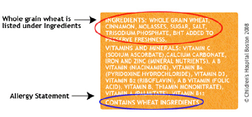 Label to detect gluten free product