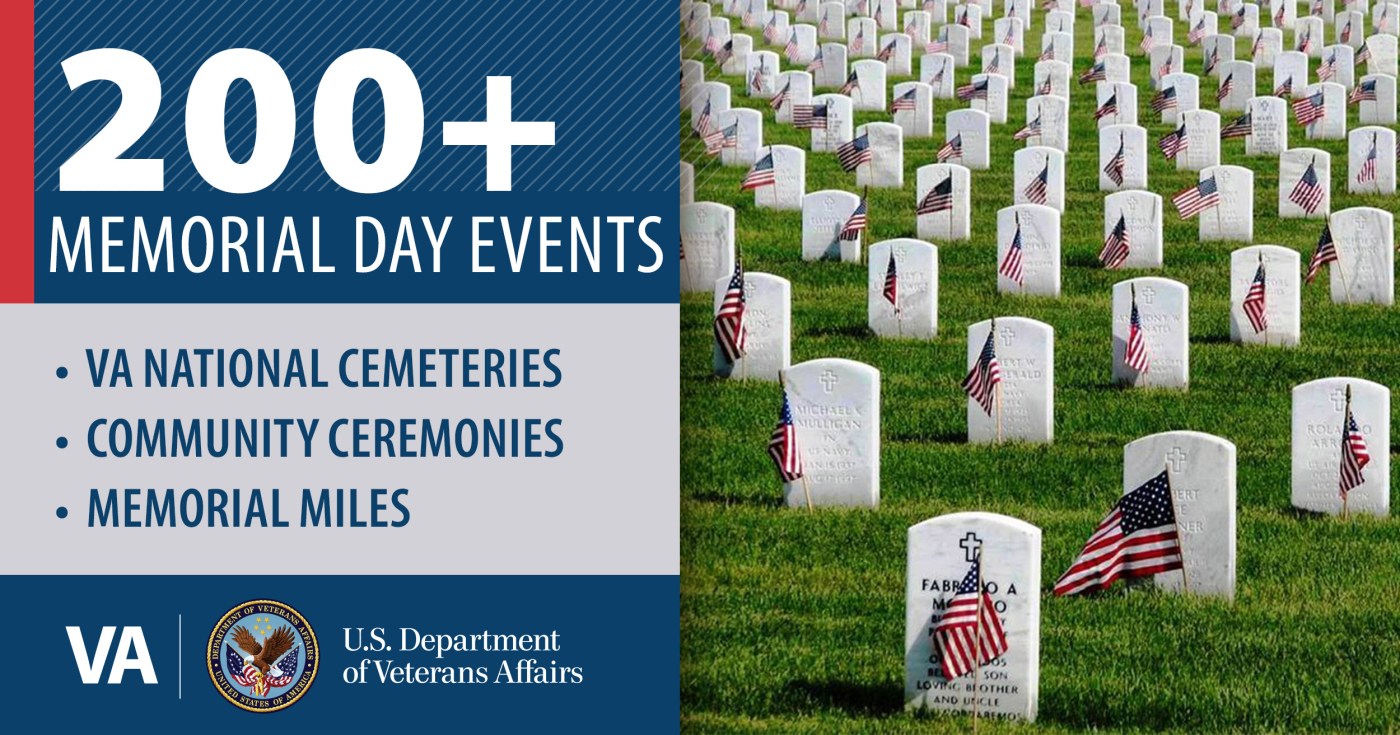 More than 200 free Memorial Day observances and events will take place across the country over Memorial Day Weekend.