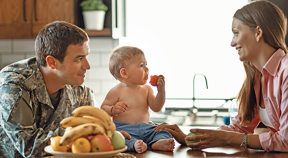 Parents watch baby eating too fast