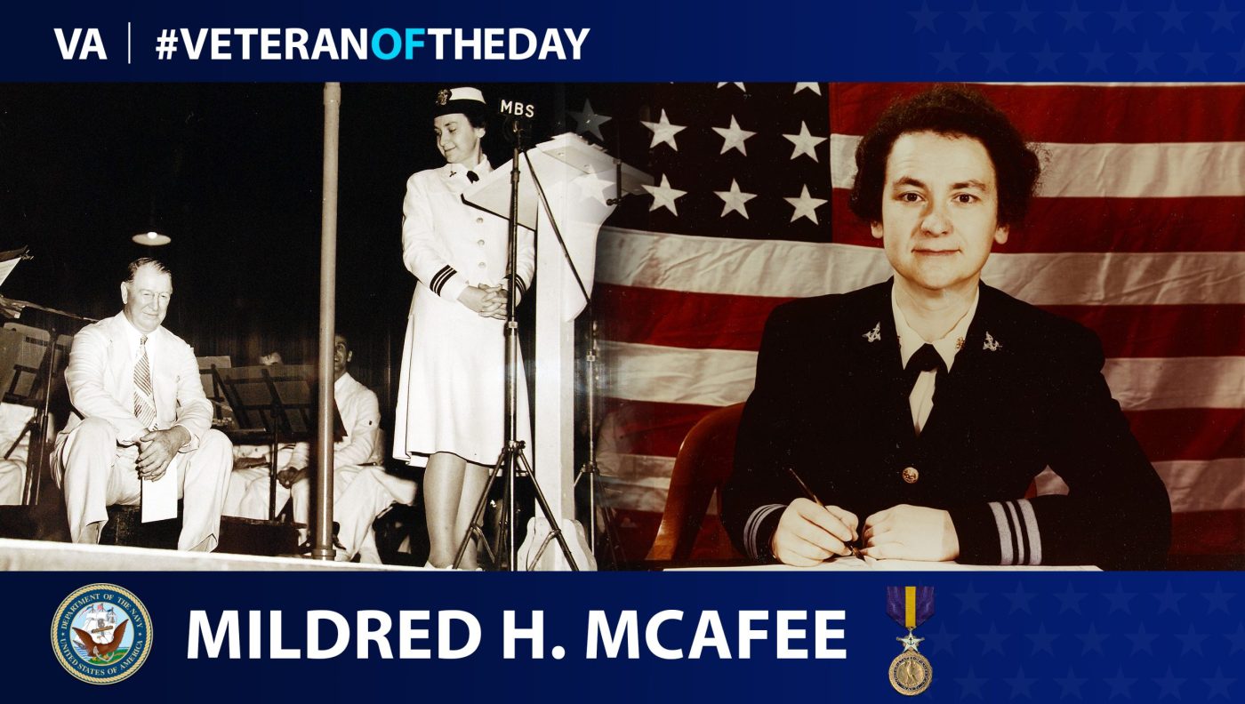 Navy Veteran Mildred McAfee is today’s Veteran of the Day.