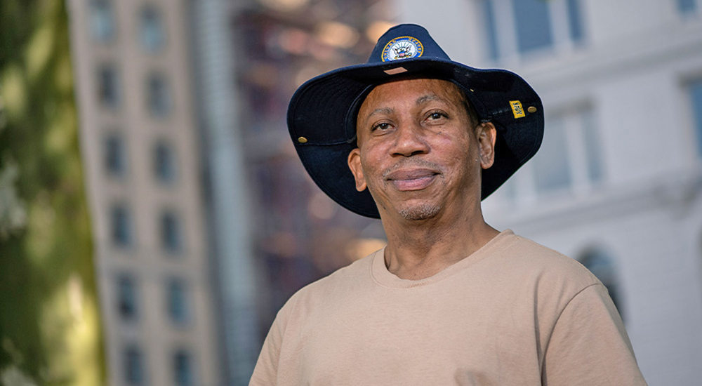 A man wearing a hat; military principles