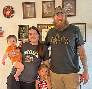 Veteran cancer patient and his family