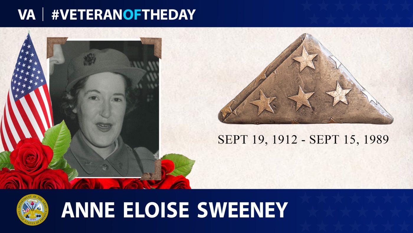 Today's #VeteranOfTheDay is Anne Eloise Sweeney, who rose from private during WWII to Lieutenant Colonel and the office of Deputy Director of the Women’s Army Corps.