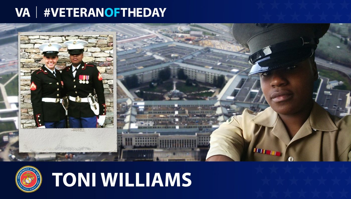Marine Corps Veteran Toni Williams is today’s Veteran of the Day.