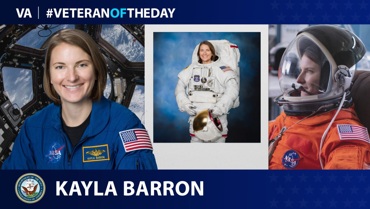 Today’s #VeteranOfTheDay is Navy Veteran Kayla Barron, who served as a Naval officer and later became an astronaut at NASA.