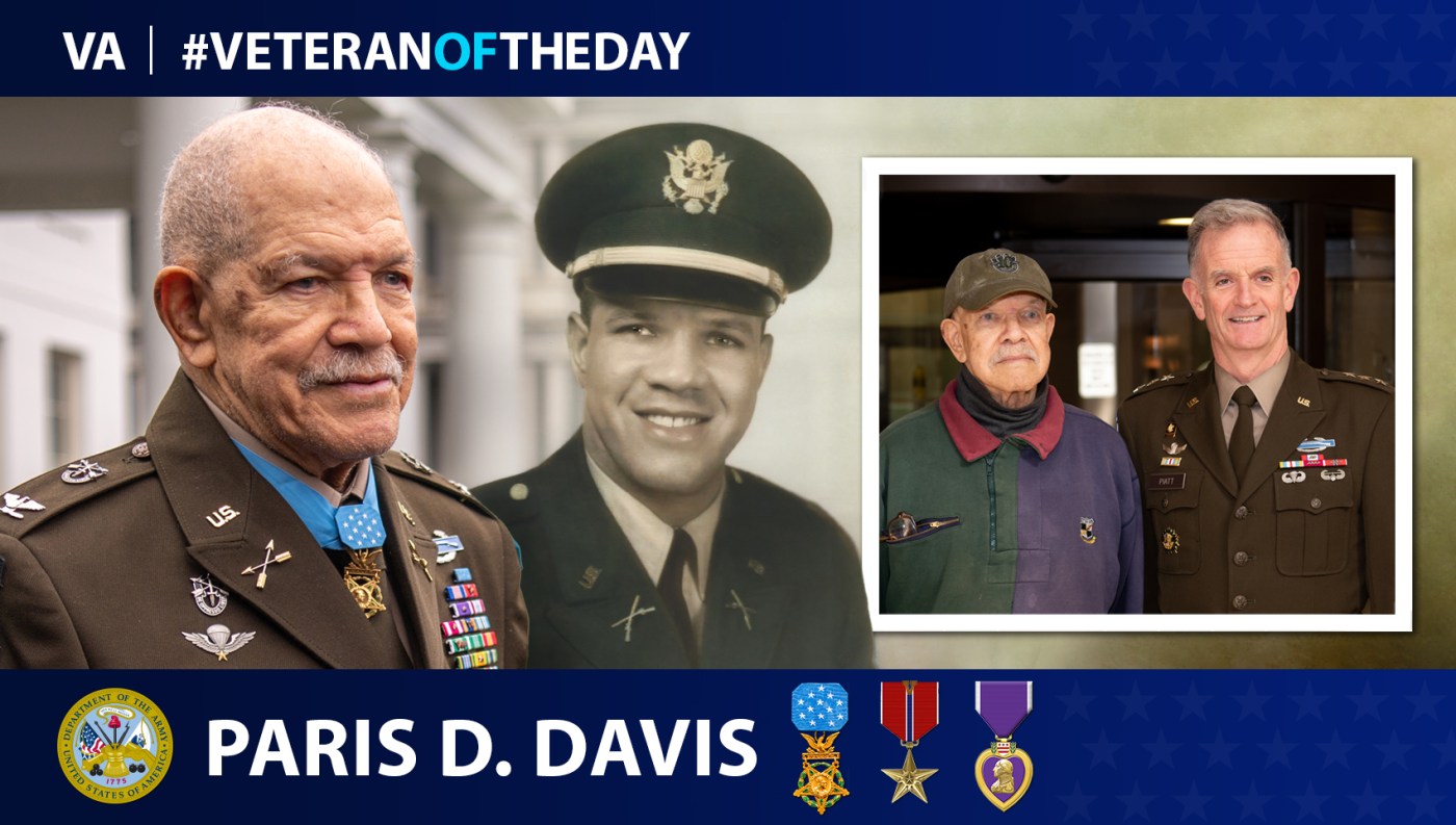 Today's #VeteranOfTheDay is Army Veteran Paris D. Davis, who earned the Medal of Honor for service in Vietnam.