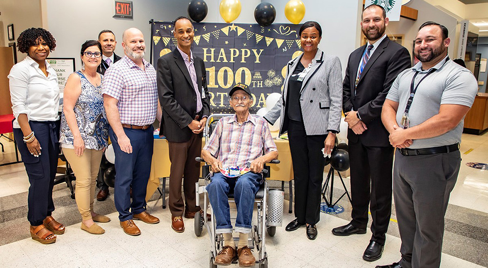 Centenarian Veteran at his birthday party