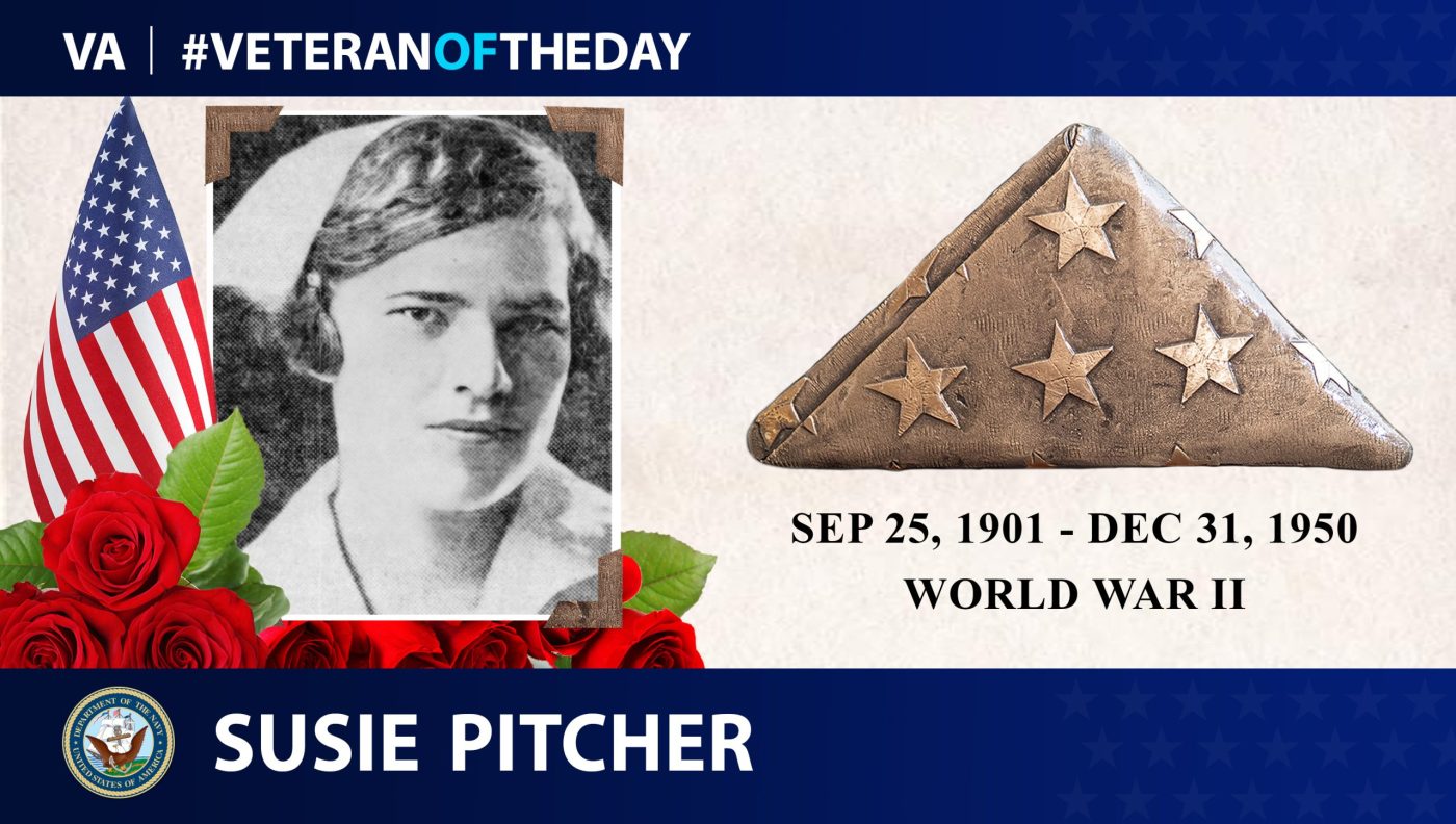 Today's #VeteranOfTheDay is Navy Veteran Susie Pitcher, who was one of the "Angels of Bataan and Corregidor" in World War II.