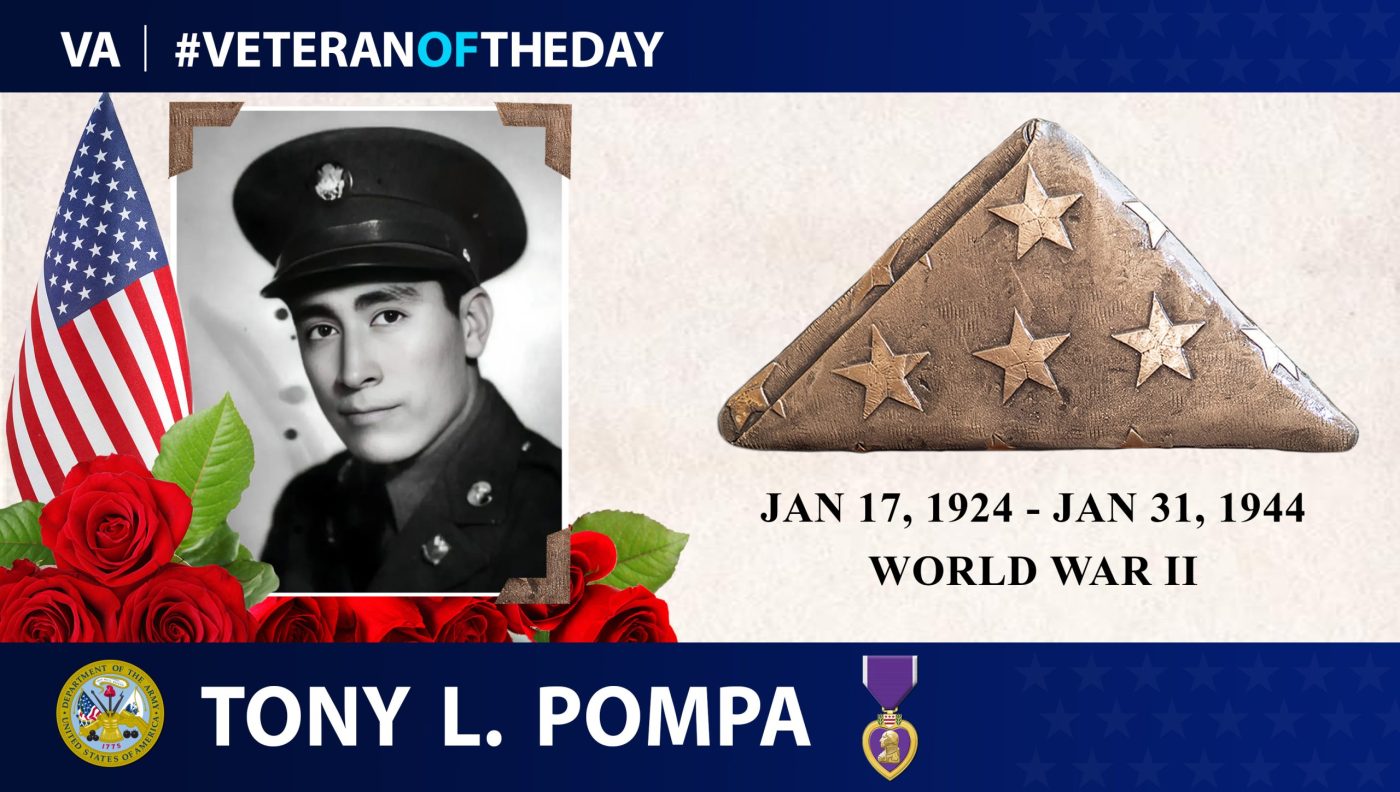Today's #VeteranOfTheDay is U.S. Army Air Forces Veteran Tony L. Pompa, who died in action during WWII.