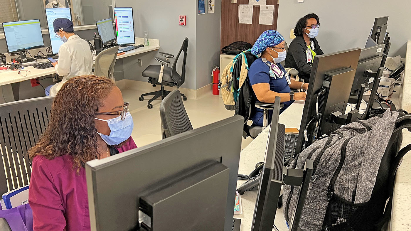 Clinical staff in Fast-Track Operations Center