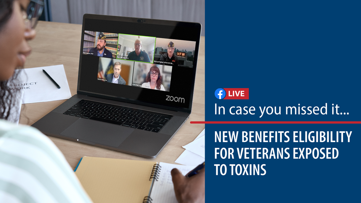 Recently, VA joined Veterans of Foreign Wars (VFW) and Vietnam Veterans of America (VVA) live on Facebook to discuss PACT Act benefits eligibility, who is impacted and what Veterans need to do now. 
