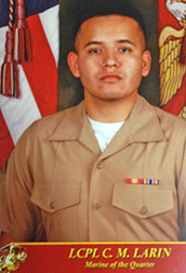 Veteran with Multiple Sclerosis in Marine uniform