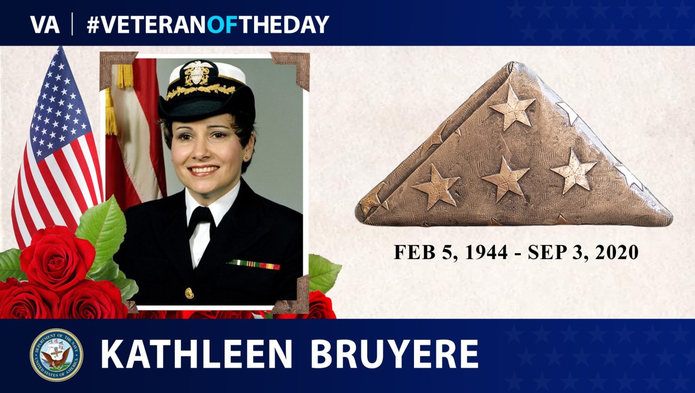 Today's #VeteranOfTheDay is Navy Veteran Kathleen Bruyere, who was Time Magazine’s Women of the Year in 1975.