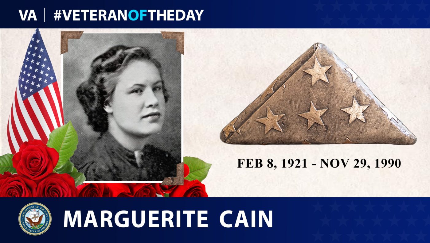 Today's #VeteranOfTheDay is Navy Veteran Marguerite Cain, who served in the WAVES.