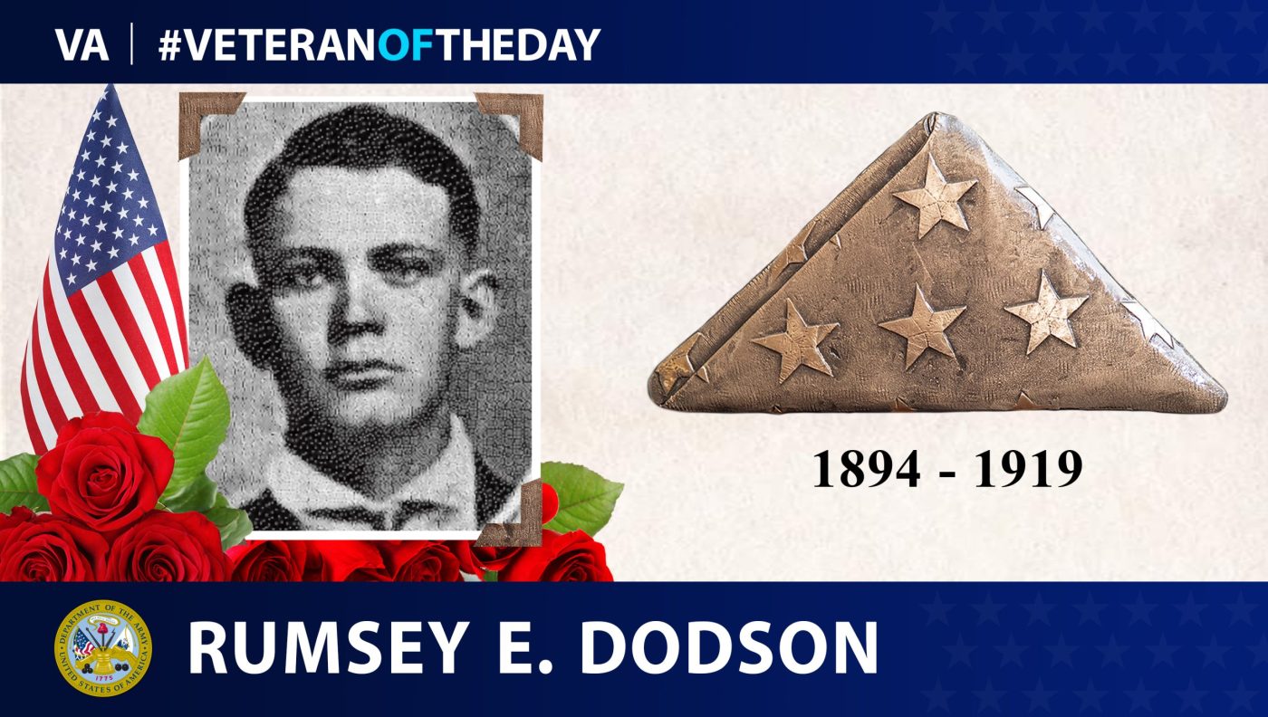 Today's #VeteranOfTheDay is Army National Guard Veteran Rumsey E. Dodson, a "Doughboy" who served in World War I.