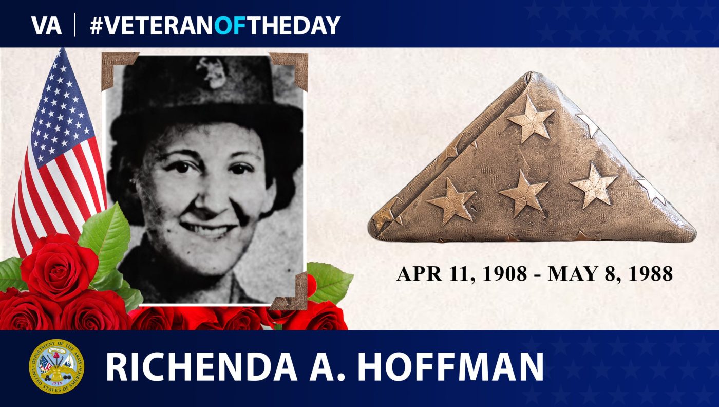 Today's #VeteranOfTheDay is Army and Air Force Veteran Richenda A. Hoffman, who served in North Africa, Italy, and Panama, among others.