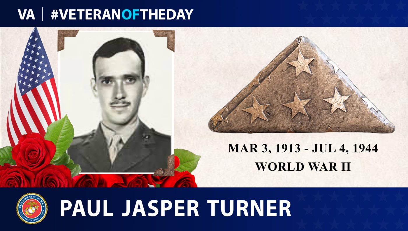 Today's #VeteranOfTheDay is Marine Corps Veteran Paul Jasper Turner, who served in WWII.