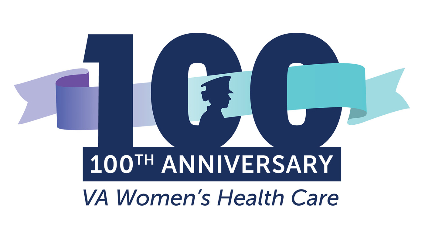 Graphic logo of 100th Anniversary of health care for women