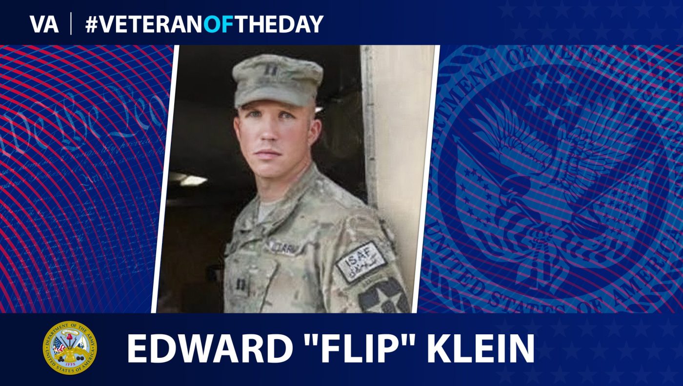 Today's #VeteranOfTheDay is Army Veteran Edward "Flip" Klein, who served in Afghanistan in 2012.