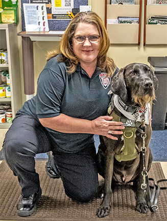 Woman with service dog