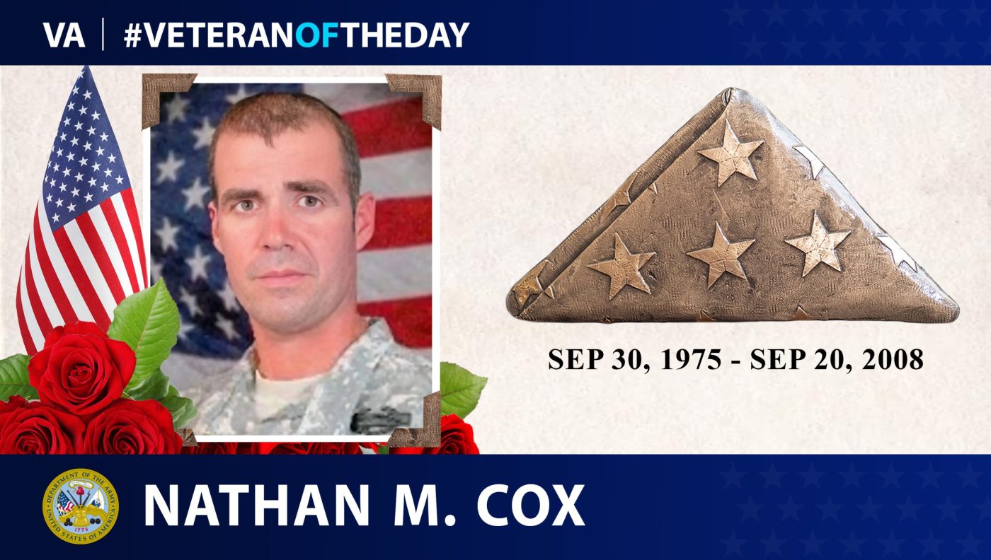 Today's #VeteranOfTheDay is Army Veteran Nathan Matthew Cox, who served in Bosnia, Iraq and Afghanistan.