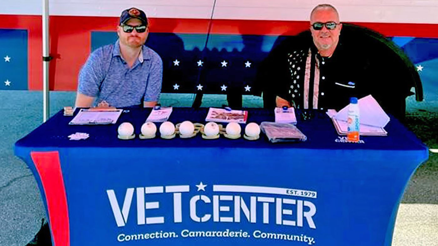 Two Vet Center outreach specialists; food distribution