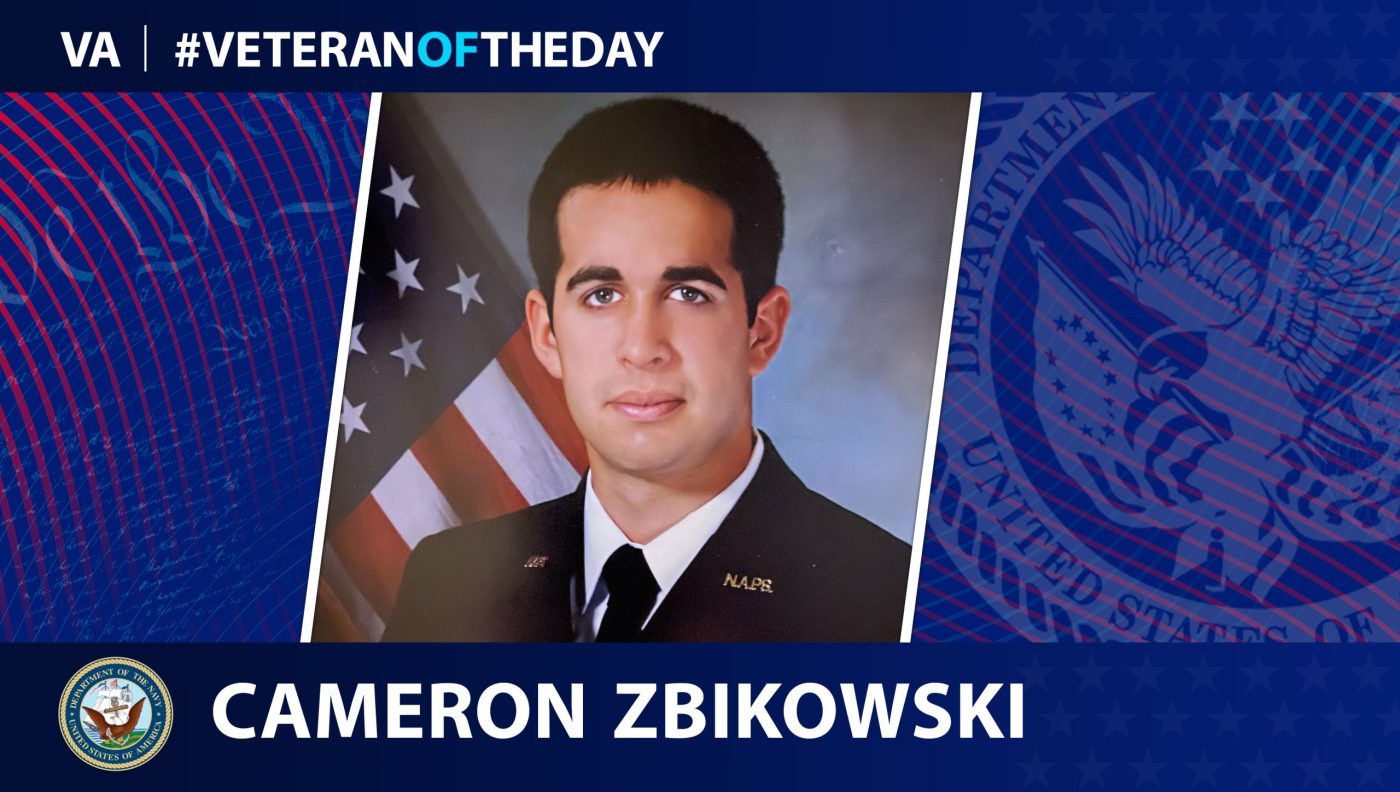 Today's #VeteranOfTheDay is Cameron Zbikowski, of Grandville, Michigan, who served as a personnel specialist for eight years in the Navy, and had deployed in support of both Operation Iraqi Freedom and Operation Enduring Freedom.