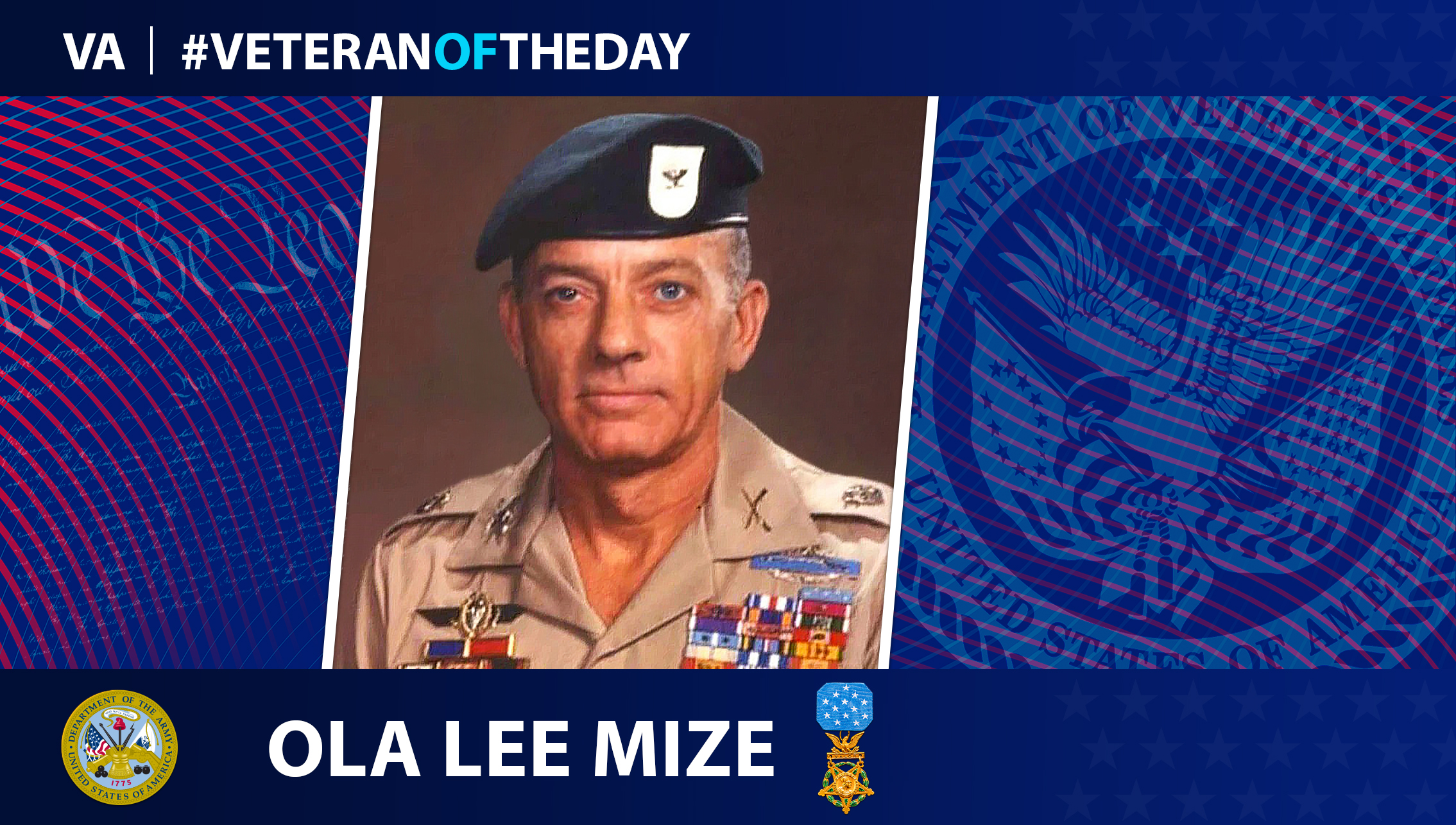 Today’s #VeteranOfTheDay is Army Veteran Ola Lee Mize, a Medal of Honor recipient who fought in Korea and Vietnam.