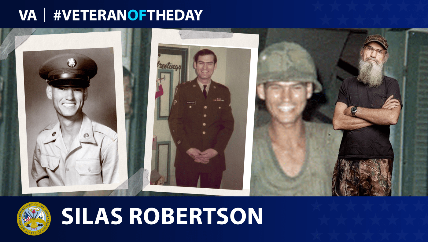 Today’s #VeteranOfTheDay is Army Veteran Silas "Si" Robertson, who served during the Vietnam War and later became a prominent figure on the hit show "Duck Dynasty."