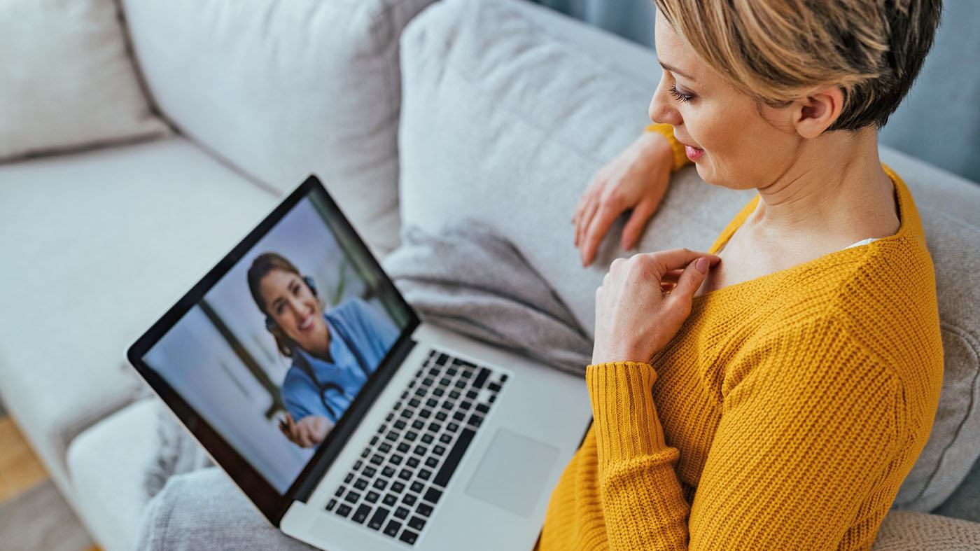 Woman’s TeleOncology appointment with doctor