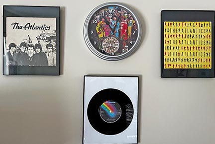 Wall items from Veterans’ music career 