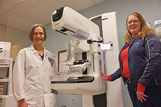 VA staff with breast imaging equipment