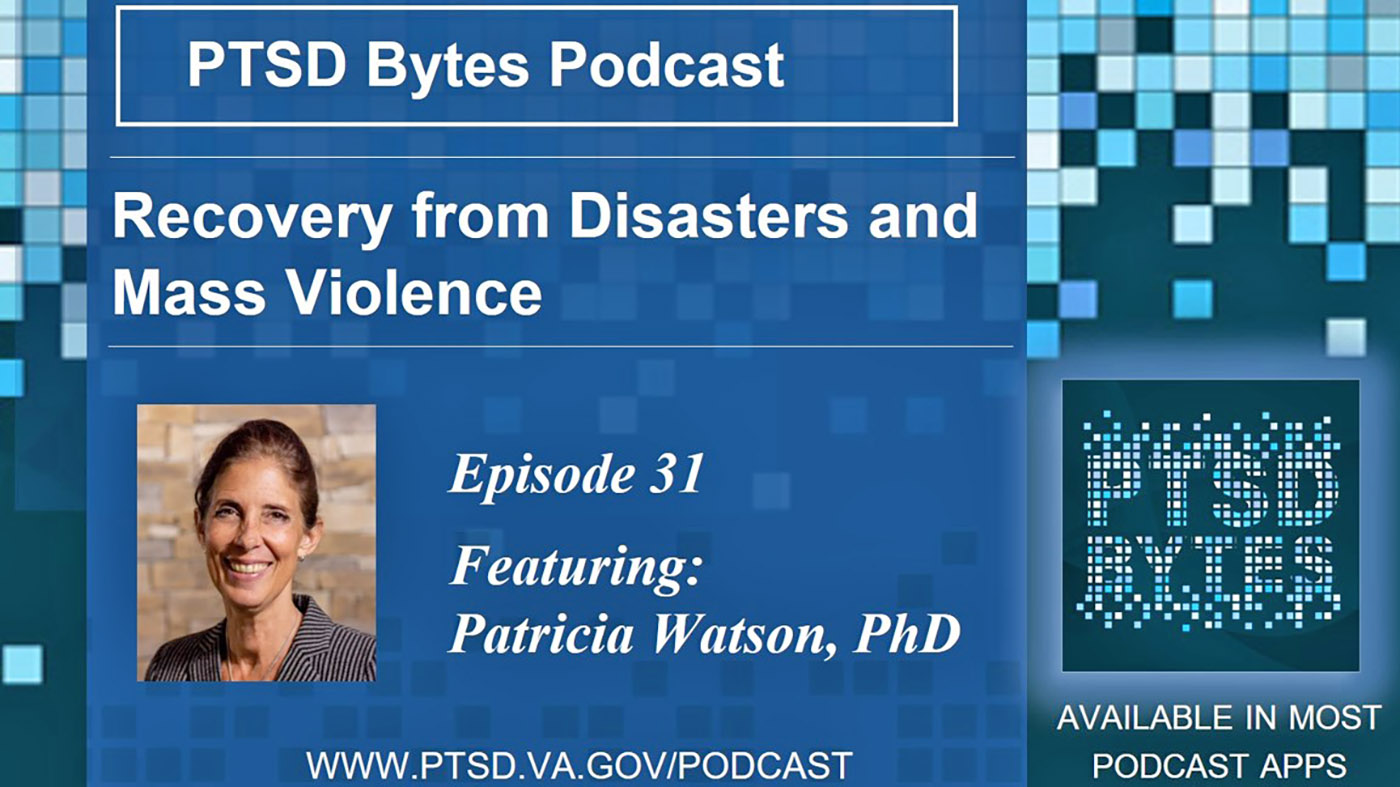 Graphic for PTSD Bytes program; disasters