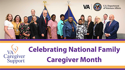 VA Secretary with caregivers and VA staff