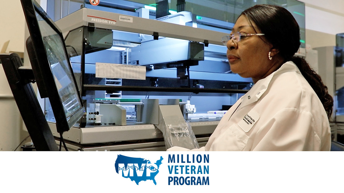 MVP researcher in the lab; Million Veteran Program