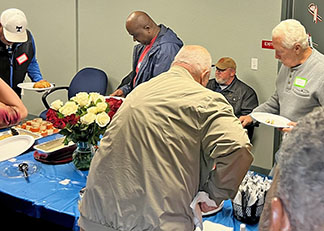 Veterans dining at Open House