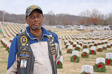 Veteran at Wreaths Across America