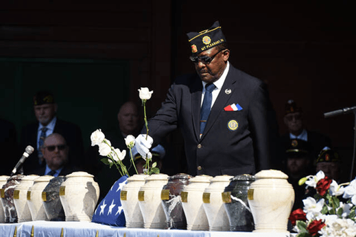 Burial service for 15 unclaimed Veterans at the National Cemetery of the Alleghenies, July 15, 2022.