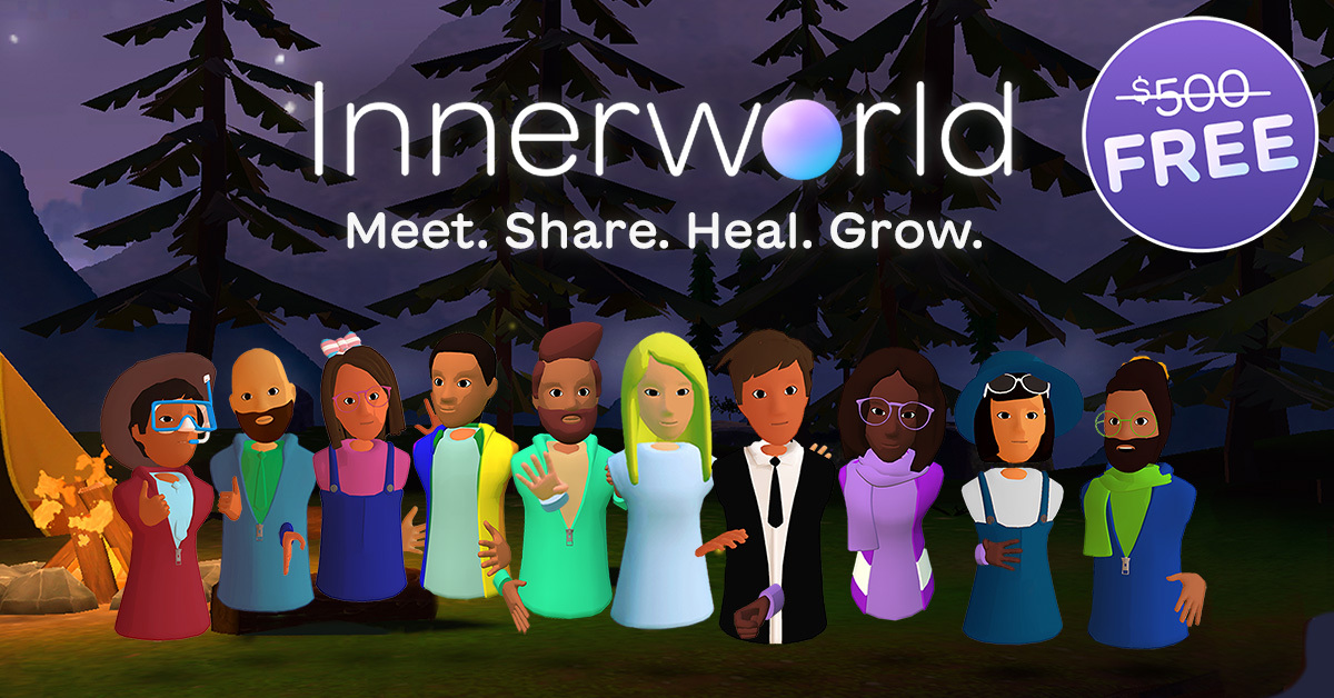 Computer animated avatars of a diverse group of people for Innerworld, which is being offered free to veterans for a limited time.