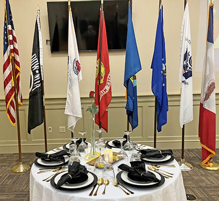 Last Roll Call of Remembrance table setting 