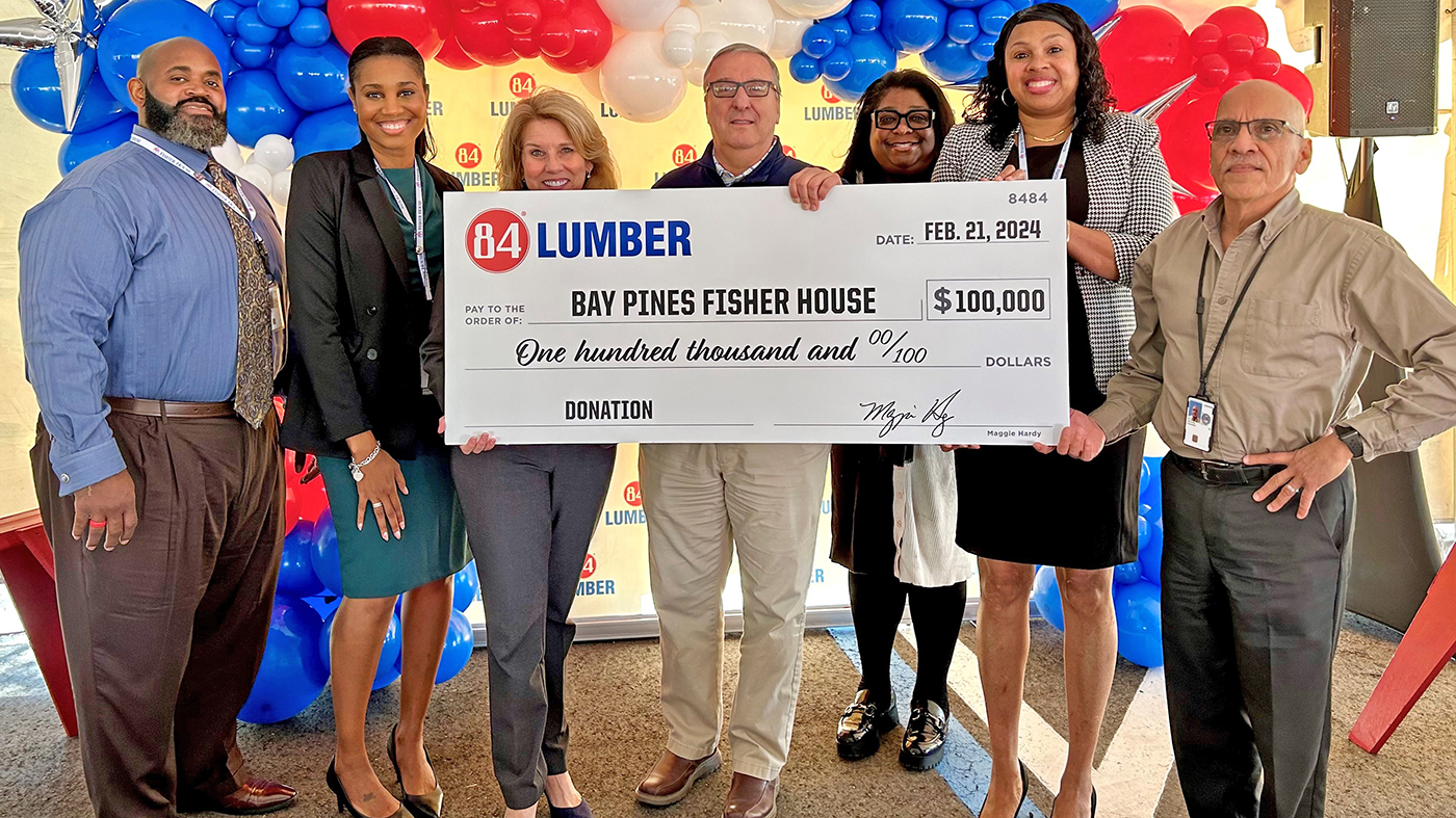 Bay Pines Fisher House receives $100K donation from 84 Lumber - VA News