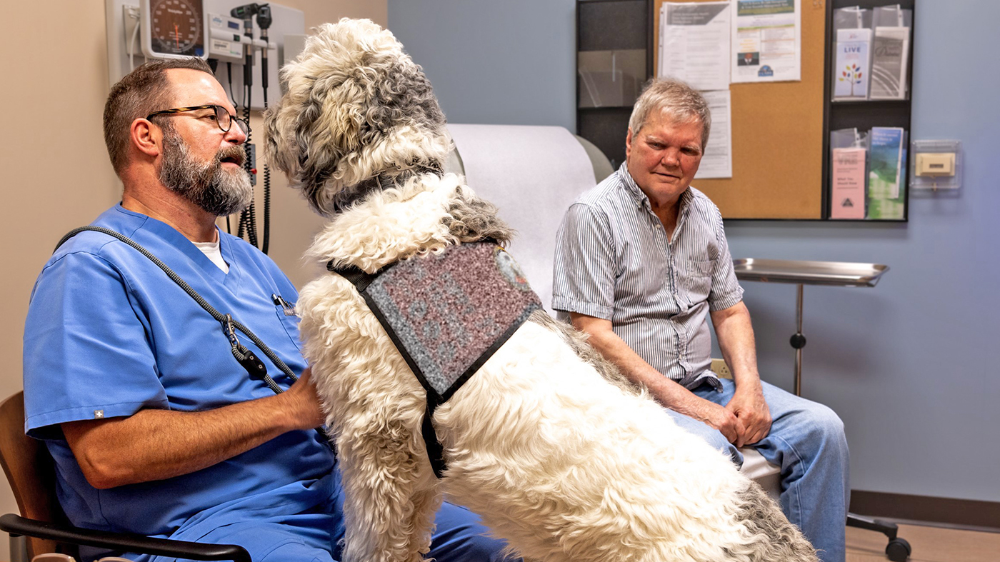 Nurse and dog