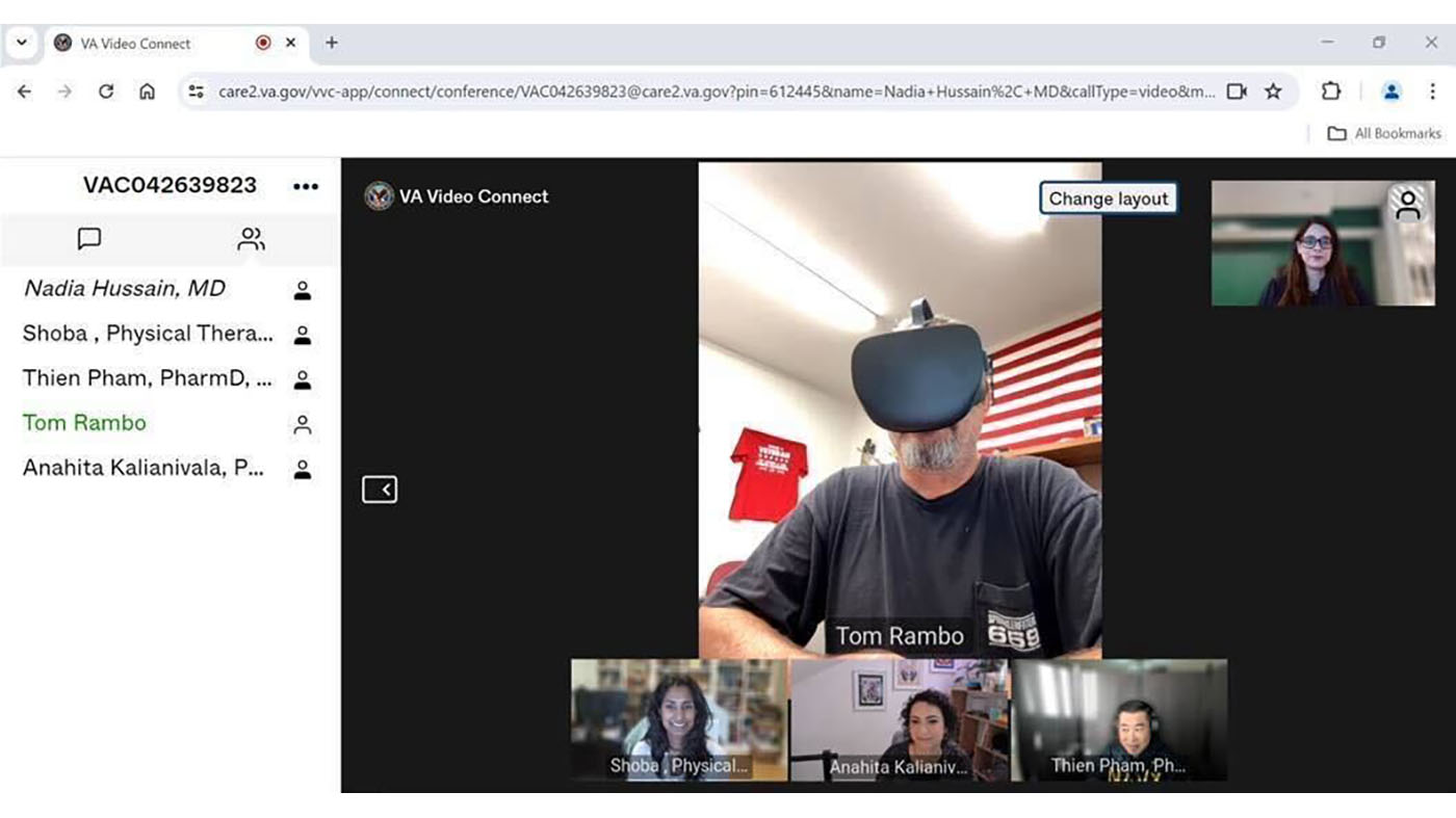 Virtual reality for Veteran TelePain management